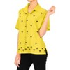 LA LEELA Women's Casual Solid Blouse Shirt TShirts Short Sleeve Button Down Dress Tops Tee Shirts Hawaiian Blouses for Women - 2 of 4