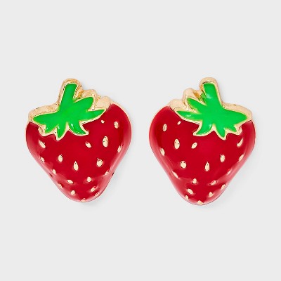 Strawberry Stud Earrings - A New Day™ Red