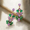 Ross-Simons 14.10 ct. t.w. Amethyst and Green Chalcedony Drop Earrings With .40 ct. t.w. White Topaz in 18kt Gold Over Sterling - 3 of 4