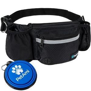 PetAmi Dog Fanny Pack, Pet Waist Belt Treat Pouch for Walking Training Hiking Running, Waste Bag Dispenser, Bottle Holder, Bowl, Pocket - 1 of 4