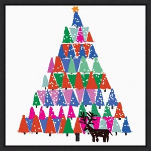 Amanti Art Christmas Tree by Jenny Frean Canvas Wall Art Print Framed 22-in. W x 22-in. H. - 1 of 4