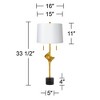 Possini Euro Design Athena 33 1/2" Tall Large Modern End Table Lamp Pull Chain Gold Leaf Finish Metal Living Room Bedroom Bedside White Shade - 4 of 4