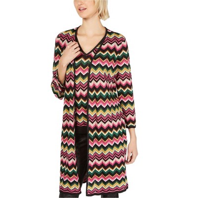 I.N.C International Concepts Womens Zig Zag Cardigan Sweater, Multicoloured, Small