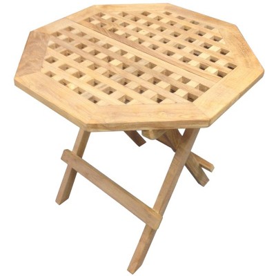 D-Art Collection Teak Octagonal Picnic Table (shown in open & close position)