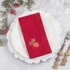 Saro Lifestyle Embr'D Ornament Hemstitch Napkin (Set of 6), 20", Red - 4 of 4
