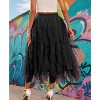 Women's A-Line Tulle Skirt - Tiered Midi Length with High Elastic Waist - 2 of 4