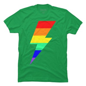 Adult Design By Humans Rainbow Pride Flag Lightning Bolt By T-Shirt - 1 of 2