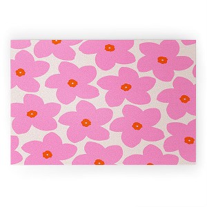 Daily Regina Designs Abstract Retro Flower Pink 36" x 24" Welcome Mat - Society6 - 1 of 3