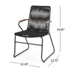 Set of 2 Outdoor Patio Accent Chairs with Rope-Woven Seat and Backrest, Modern Garden Armchairs for Balcony or Backyard – The Pop Home - 4 of 4