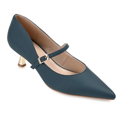 Womens navy clearance low heel shoes