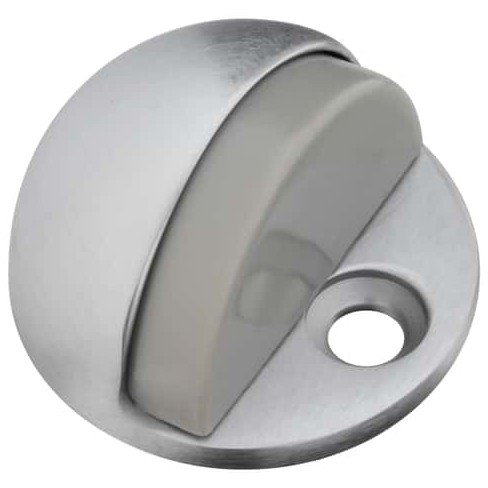 National Hardware Solid Brass w/Rubber Bumper Chrome Silver Door Stop Mounts to floor 1.75 in. - image 1 of 3