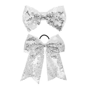 Unique Bargains Elegant Sequins Bow Hair Clip 2 Pcs - 1 of 4