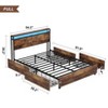 Okak Platform Bed Frame with Storage Headboard Bed with Charger Station and LED Light No Box Spring Needed Noise-Free Metal Slats - 4 of 4