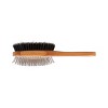 Bass Pet Brushes Dual Sided Pet Brush with 100% Premium Natural Bristle & Alloy Pin Pure Bamboo Handle Full Oval Dark Bamboo - 4 of 4
