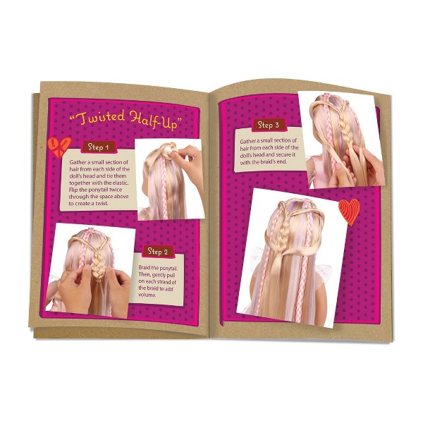 Muñeca Our Generation Amara 18" con cabello que crece, clips para el cabello y libro de peinados 7