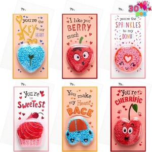 Joyfy 12/30 Packs Valentine's Day Foam squashy toy with Cards, squishy toy Fun Foam Modeling Foam for Valentine Party Favors, Gift Exchange - 1 of 4