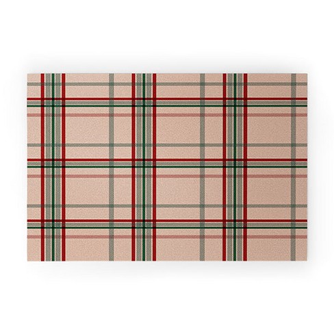 Emanuela Carratoni Tartan Theme on Pink Welcome Mat - Society6 - image 1 of 3