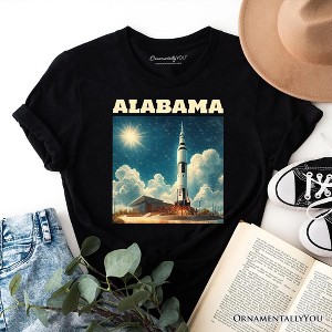 Retro Alabama State Rocket Launch T-Shirt, NASA Space Center Tee and Huntsville Souvenir | OrnamentallyYou - 1 of 4