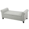 Fabric Upholstered Storage Ottoman,Modern Multifunctional Shoe Bench,Armchair Rolled Arms Foot Rest With Storage-Cuddlewood - 3 of 4
