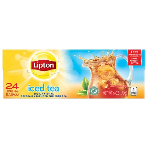 Lipton Family Black Iced Tea Bags Unsweetened - 24ct : Target