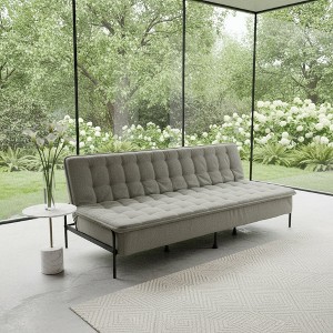 FurnitureR Convertible Sofa Bed with Adjustable Backrest, Folding Sleeper Sofa for Living Room, Guest Room, Tufted Cushion, Space-Saving Couch Bed - 1 of 4