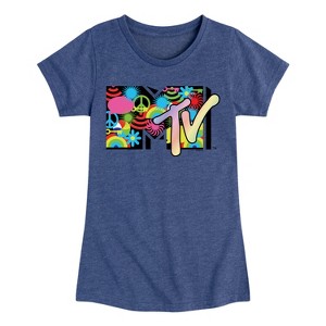 Girls' - MTV - Icon Collage Logo Fitted Short Sleeve Graphic T-Shirt - 1 of 4