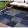 Navy Blue And Denim Blue Patchwork Washable Indoor Outdoor Area Rug - 2 of 4