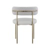 Meridian Furniture,Beacon Vegan Leather and Boucle Fabric Dining Chair, Set of 2 - 2 of 4