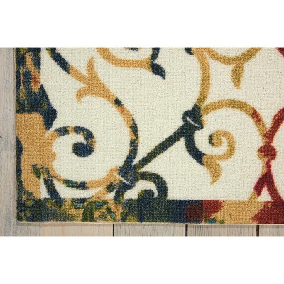 Lush Garden Floral Multicolor Synthetic 7'9" x 10'10" Area Rug