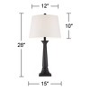 360 Lighting Dolbey Rustic Farmhouse Table Lamps 28" Tall Set of 2 Bronze Off White Drum Shade for Bedroom Living Room Bedside Nightstand Office House - 4 of 4