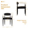 Black Boucle Dining Chair Set of 2, Mid-Century Luxury Upholstered Armchairs for Kitchen Restaurant Cafe-Morden Fort - 4 of 4