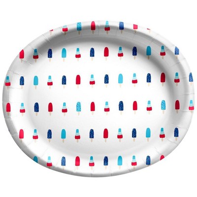 Photo 1 of 10ct Oval Americana Platter with Popsicles White - Sun Squad(5 pack)