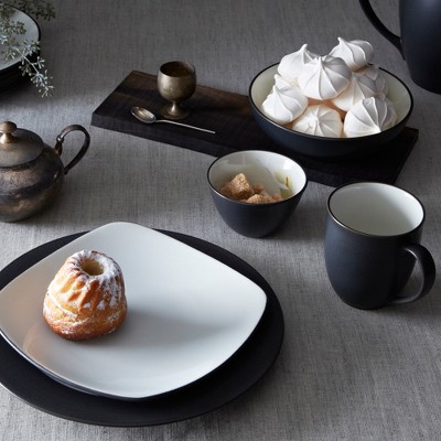 Graphite Matte Ceramic Soup and Cereal Bowls Set of 4