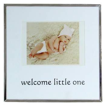 Northlight 10" Metallic Square 4" x 6" Baby Photo Picture Frame - Silver