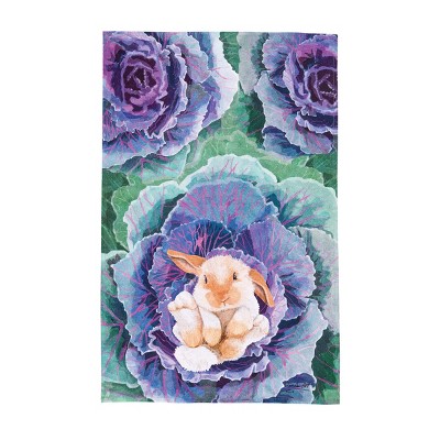 C&F Home Bunny In The Cabbage Easter Printed Flour Sack Kitchen Towel