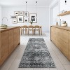 GustoWave Vintage Boho Various Sizes Washbale Floor Cover Area Rug for Bedroom, Living Room, Black + Grey - 2 of 4