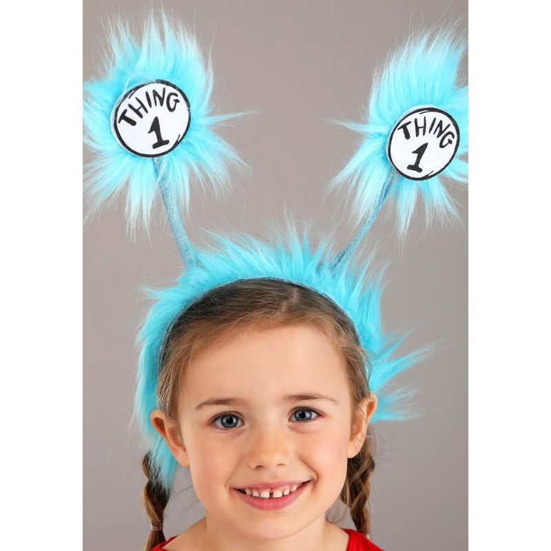 HalloweenCostumes.com 4T  Girl  Dr. Seuss Thing 1 & Thing 2 Costume Toddler., Black/Red/Blue, 5 of 8
