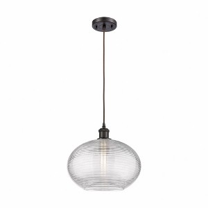 Ithaca - 1 Light Cord Hung Mini Pendant In Industrial Style-10.75 Inches Tall and 12 Inches Wide - 1 of 1