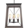 Progress Lighting Briarwood 4-Light Foyer Pendant, Steel, Graphite, Vintage-Style Bulbs, Wood Enclosure - 4 of 4