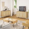 CAVINAS Mid Century Wooden Buffet Cabinet Sideboard with Rattan Doors,Storage Console Cabinet for Kitchen,Dining Room,Living Room - 4 of 4