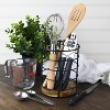 Enlea Modern Farmhouse Utensil Holder for Kitchen Counter Wooden and Wire Cooking Utensil Holder for Countertop Kitchen Decor - 2 of 3