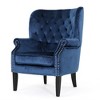 Modern Accent Club Chair, Luxury Velvet Upholstered Arm Chairs With Wooden Legs, Comfy Single Sofa Chair For Living Room - 4 of 4