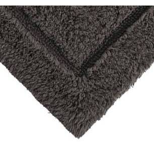 Luxurious Black Cotton Bath Rug with Non-Slip Backing