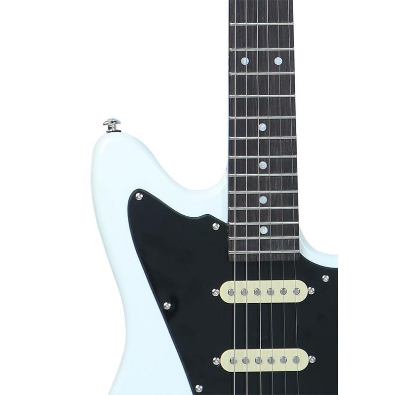 Monoprice Offset OS20 Classic Electric Guitar - White, With Gig Bag, Two Single Coils and a Humbucker - Indio Guitars, 5 of 7