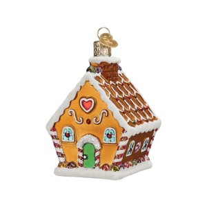 Old World Christmas Glass Blown Ornament for Christmas Tree, Sweet Gingerbread Cottage - 1 of 4