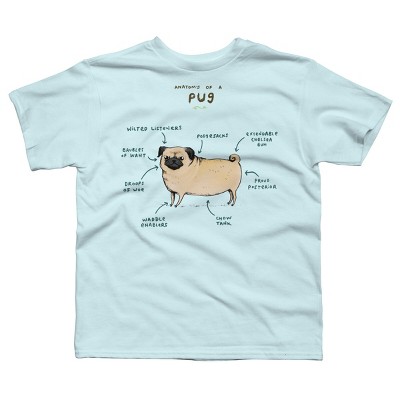 Boy's Design By Humans Anatomy of a Pug By SophieCorrigan T-Shirt