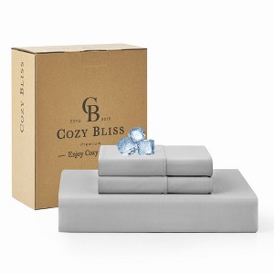 Cozy Bliss Cooling Deep Pocket Fitted Sheet, Breathable Sheet Set with Pillowcases - 1 of 4