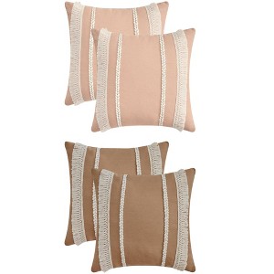 REGALWOVEN 4 Pcs Boho Modern Striped Decorative Throw Pillow Cover for Living Room Bed Sofa - 1 of 4