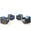 Buenhomino Outdoor Patio Swivel Rocker Chairs - 4pcs Wicker Rattan Patio Rocking Glider Chair Set with High Back for Porch Deck Backyard - 2 of 4