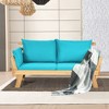 Costway Patio Convertible Sofa Daybed Solid Wood Adjustable Thick Cushion Turquoise\Red\ White - 4 of 4